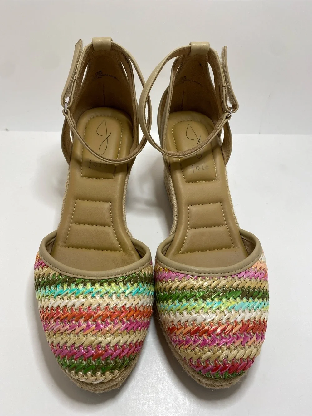 Joie Multicolor Woven Espadrille Wedge Sandals Size 6.5
